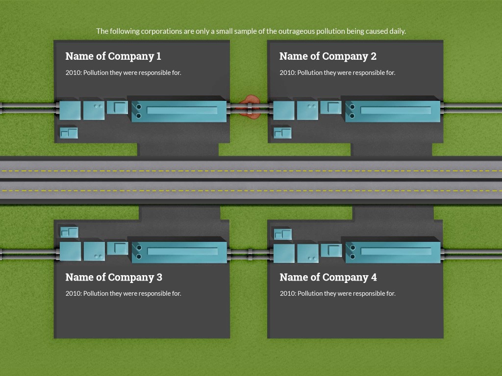 Original idea for corporate pollution page